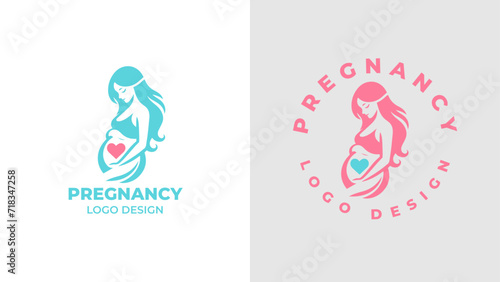 Pregnant woman logo desgn vector, Pregnancy logo Design Vector, woman pregnant Idea logo design inspiration Pregnancy healthcare minimal logo design template, maternity logo.
