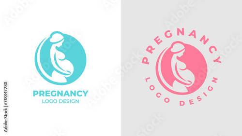 Pregnant woman logo desgn vector, Pregnancy logo Design Vector, woman pregnant Idea logo design inspiration Pregnancy healthcare minimal logo design template, maternity logo.