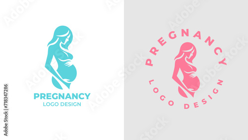 Pregnant woman logo desgn vector, Pregnancy logo Design Vector, woman pregnant Idea logo design inspiration Pregnancy healthcare minimal logo design template, maternity logo.