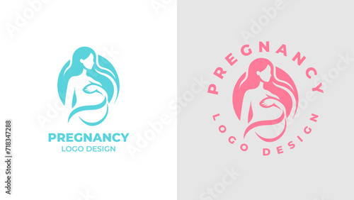 Pregnant woman logo desgn vector, Pregnancy logo Design Vector, woman pregnant Idea logo design inspiration Pregnancy healthcare minimal logo design template, maternity logo.