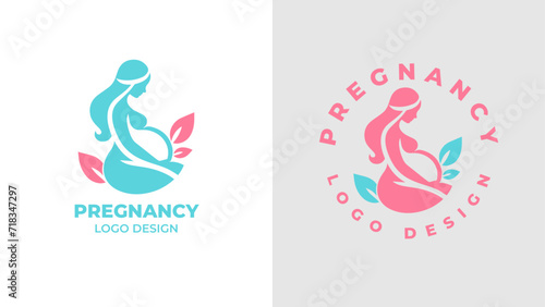 Pregnant woman logo desgn vector, Pregnancy logo Design Vector, woman pregnant Idea logo design inspiration Pregnancy healthcare minimal logo design template, maternity logo.