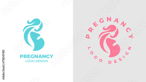 Pregnant woman logo desgn vector, Pregnancy logo Design Vector, woman pregnant Idea logo design inspiration Pregnancy healthcare minimal logo design template, maternity logo.