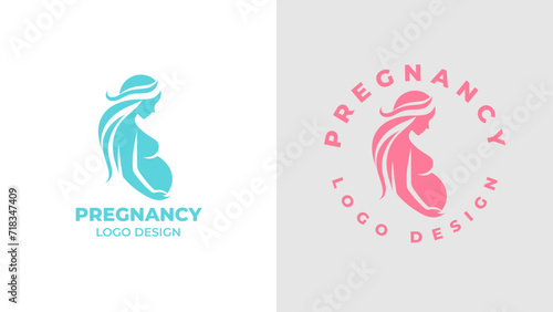 Pregnant woman logo desgn vector, Pregnancy logo Design Vector, woman pregnant Idea logo design inspiration Pregnancy healthcare minimal logo design template, maternity logo.
