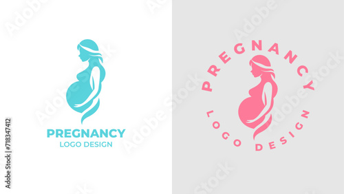 Pregnant woman logo desgn vector, Pregnancy logo Design Vector, woman pregnant Idea logo design inspiration Pregnancy healthcare minimal logo design template, maternity logo.
