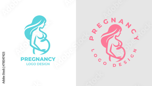 Pregnant woman logo desgn vector, Pregnancy logo Design Vector, woman pregnant Idea logo design inspiration Pregnancy healthcare minimal logo design template, maternity logo.