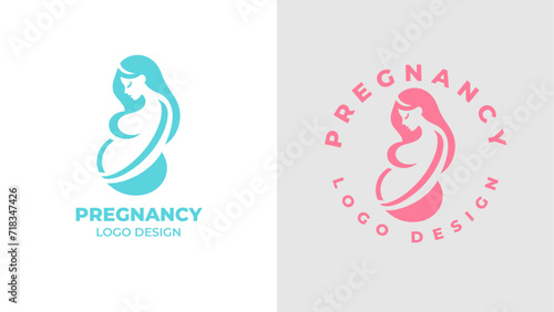 Pregnant woman logo desgn vector, Pregnancy logo Design Vector, woman pregnant Idea logo design inspiration Pregnancy healthcare minimal logo design template, maternity logo.