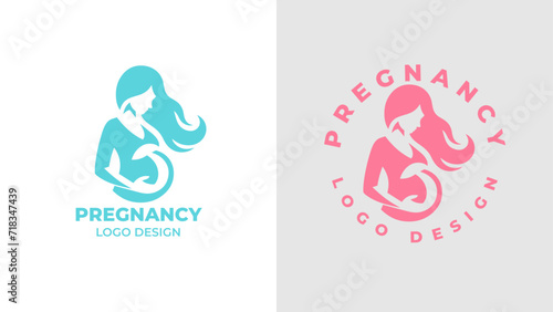 Pregnant woman logo desgn vector, Pregnancy logo Design Vector, woman pregnant Idea logo design inspiration Pregnancy healthcare minimal logo design template, maternity logo.
