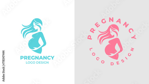 Pregnant woman logo desgn vector, Pregnancy logo Design Vector, woman pregnant Idea logo design inspiration Pregnancy healthcare minimal logo design template, maternity logo.