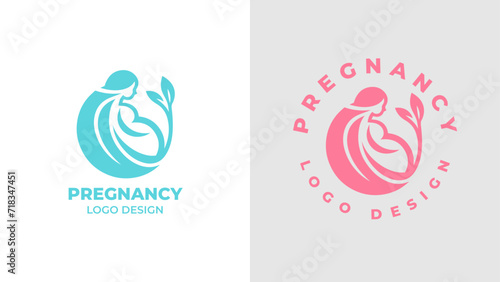 Pregnant woman logo desgn vector, Pregnancy logo Design Vector, woman pregnant Idea logo design inspiration Pregnancy healthcare minimal logo design template, maternity logo.