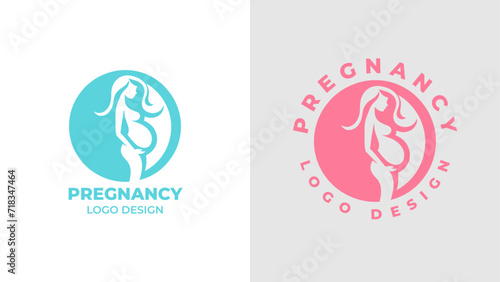 Pregnant woman logo desgn vector, Pregnancy logo Design Vector, woman pregnant Idea logo design inspiration Pregnancy healthcare minimal logo design template, maternity logo.