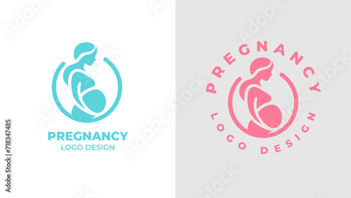 Pregnant woman logo desgn vector, Pregnancy logo Design Vector, woman pregnant Idea logo design inspiration Pregnancy healthcare minimal logo design template, maternity logo.