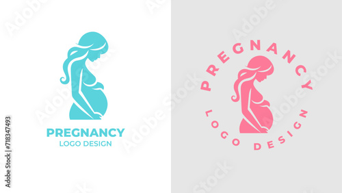 Pregnant woman logo desgn vector, Pregnancy logo Design Vector, woman pregnant Idea logo design inspiration Pregnancy healthcare minimal logo design template, maternity logo.