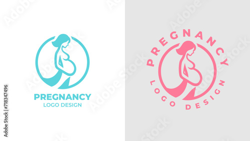 Pregnant woman logo desgn vector, Pregnancy logo Design Vector, woman pregnant Idea logo design inspiration Pregnancy healthcare minimal logo design template, maternity logo.