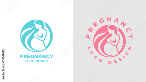 Pregnant woman logo desgn vector, Pregnancy logo Design Vector, woman pregnant Idea logo design inspiration Pregnancy healthcare minimal logo design template, maternity logo.