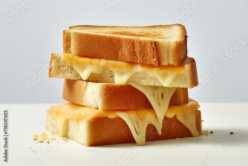 Cheese toast on white background. Generative AI