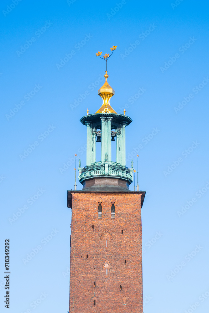 Detailed view of Stockholm City Hall tower in Sweden. Detailed view of Stockholm City Hall tower in Sweden.