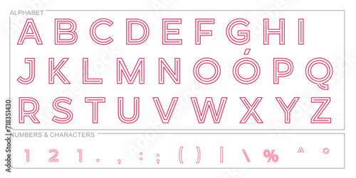 Alphabet Split Monogram, Split Letter Monogram, Alphabet Frame Font. Laser cut template. Initial monogram letters.
