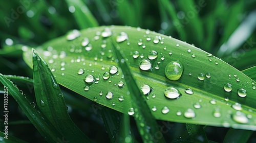 intricate textures of fresh grass and leaves. Details such as dew drops, veins and the play of light on surfaces are enhanced.