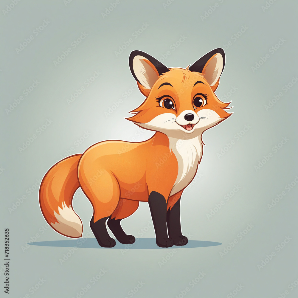 Adorable Fox Logo Design Adorable Fox Logo Design