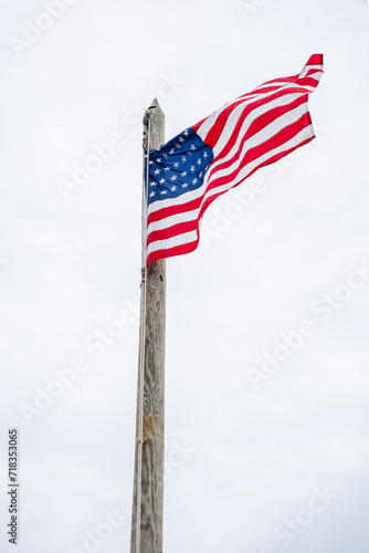 american flag on a pole