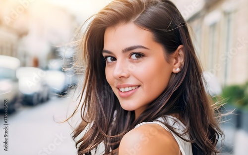 close up of a beautiful smiling girl