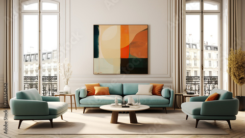 Modern interior. Art Home. Generative AI