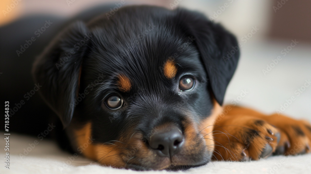 Fototapeta premium cute Rottweiler puppy
