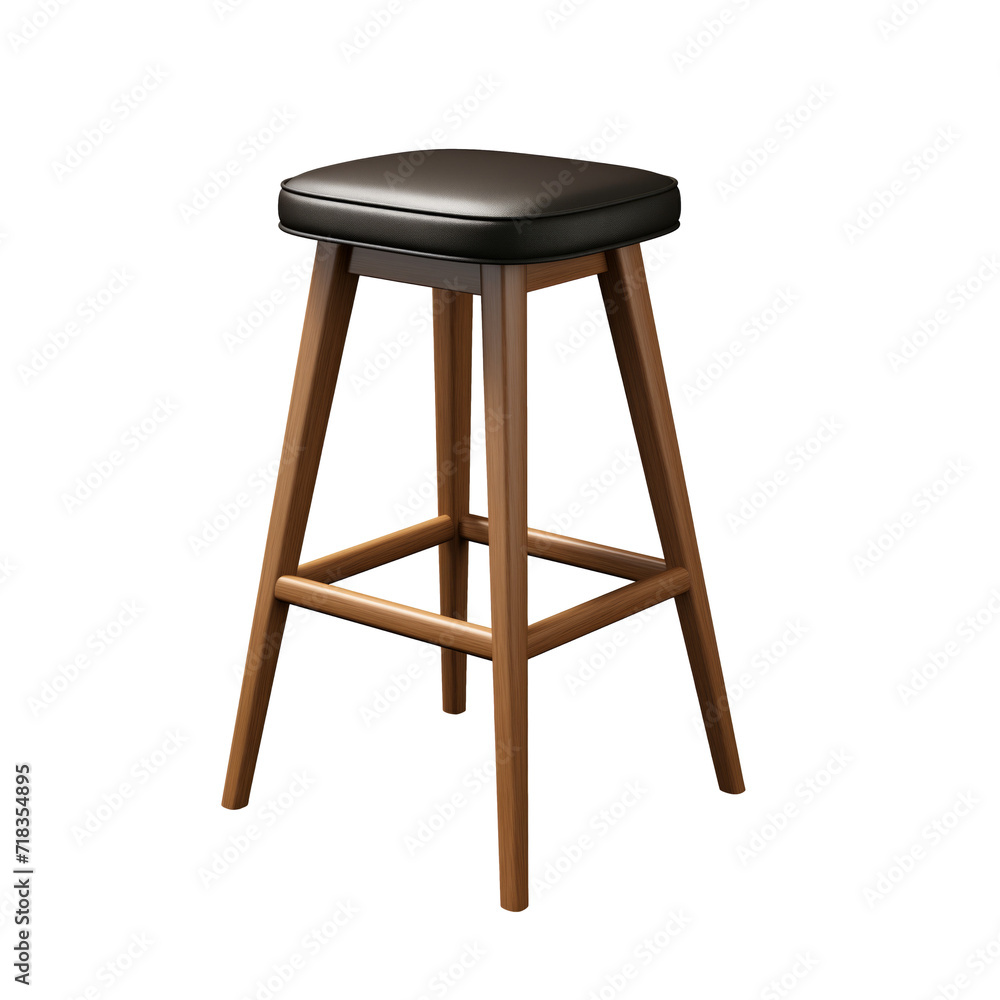 Bar stool. Scandinavian modern minimalist style. Transparent background, isolated image. Bar stool. Scandinavian modern minimalist style. Transparent background, isolated image.