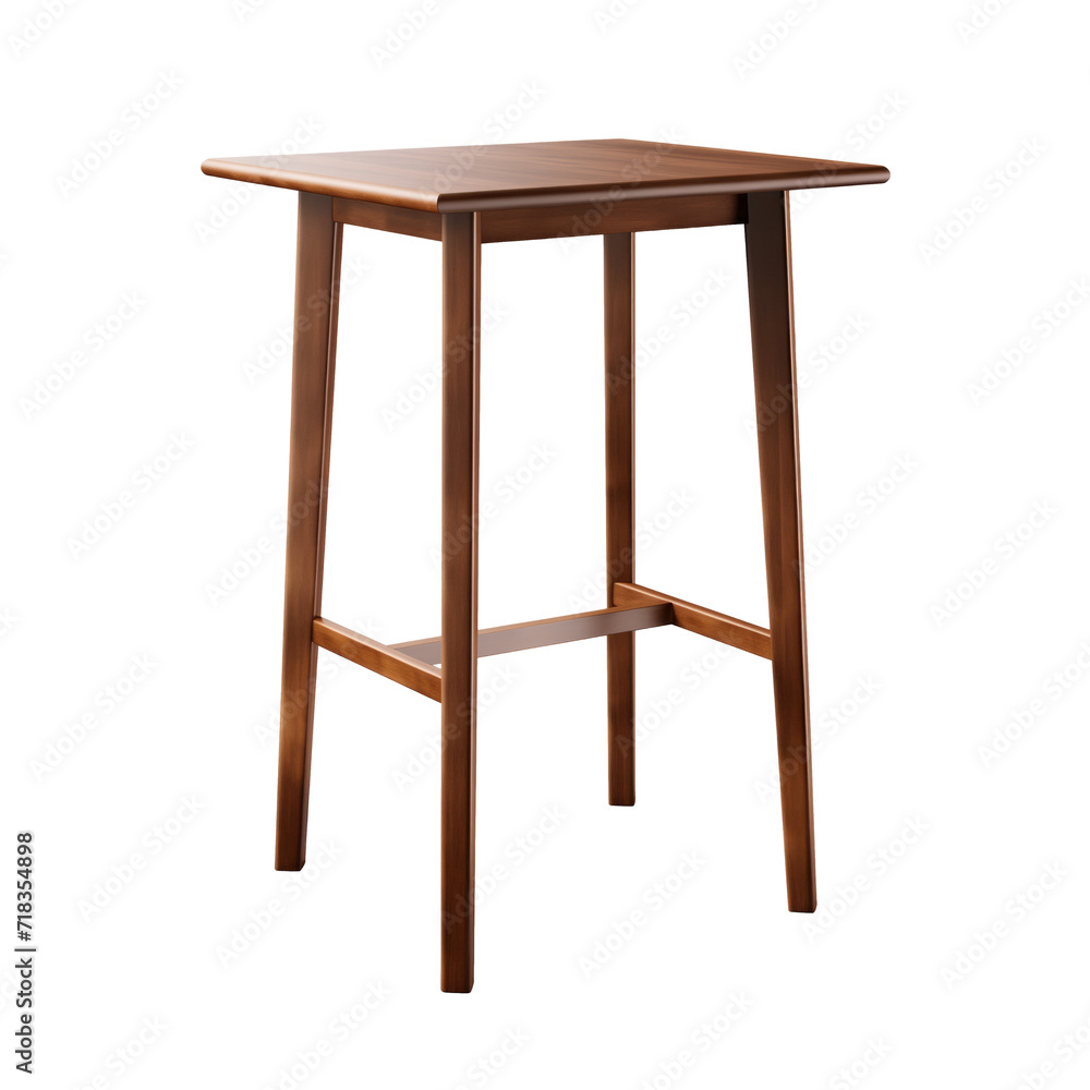 Bar Height Table. Scandinavian modern minimalist style. Transparent background, isolated image.