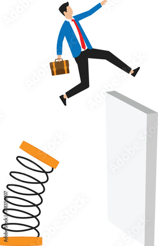 Business finance for business success , Businessmen jumping from springboard concept,
