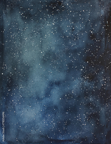 simple view of night sky painted in watercolors. AI generative © SANGHYUN