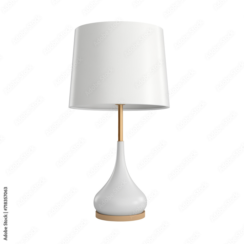 Fototapeta premium Bedside Lamp. Scandinavian modern minimalist style. Transparent background, isolated image.
