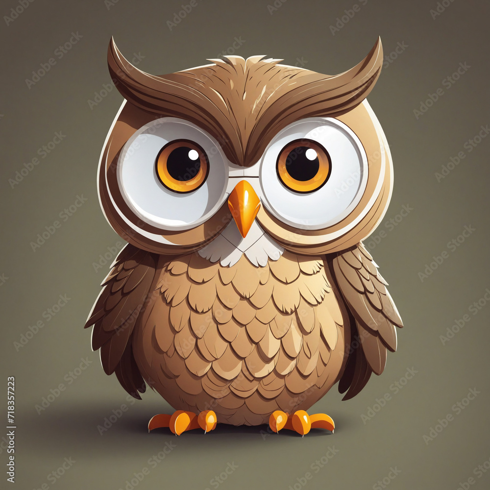 Obraz premium Minimalist Owl Logo Illustration