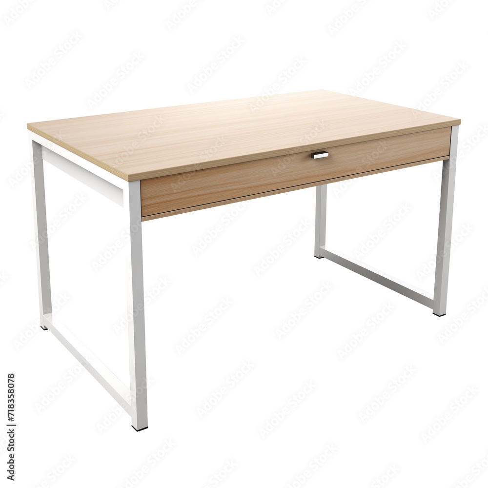 Computer Desk. Scandinavian modern minimalist style. Transparent background, isolated image. Computer Desk. Scandinavian modern minimalist style. Transparent background, isolated image.