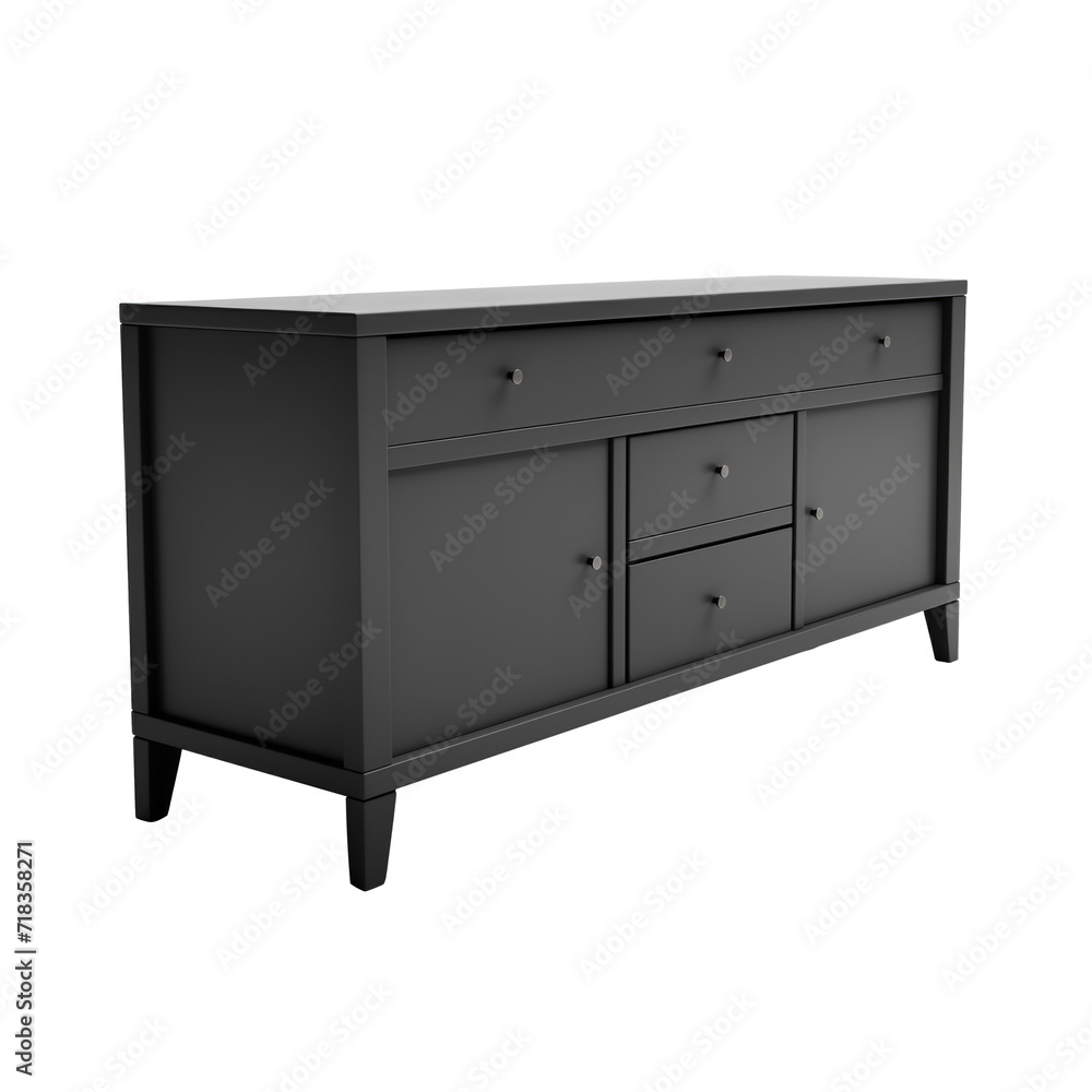 Credenza. Scandinavian modern minimalist style. Transparent background, isolated image. Credenza. Scandinavian modern minimalist style. Transparent background, isolated image.