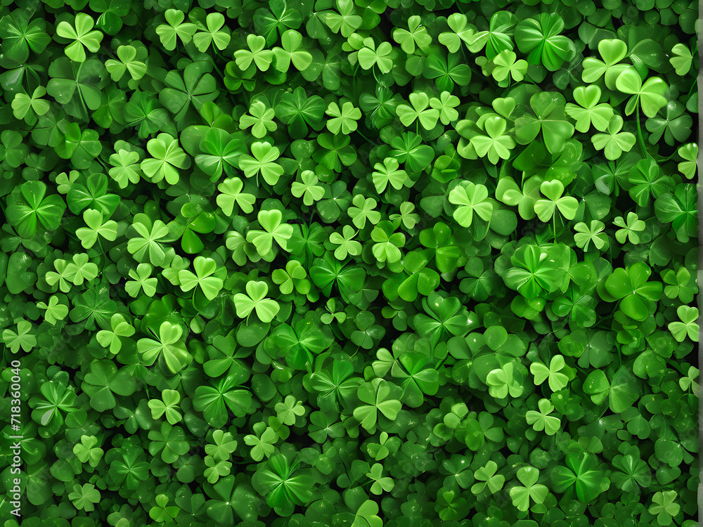 Lush Green Clovers: A Captivating Image Showcasing the Symbol of Ireland, Often Adorned in Decorations and Attire During St. Patrick's Day Celebrations. generative AI Lush Green Clovers: A Captivating Image Showcasing the Symbol of Ireland, Often Adorned in Decorations and Attire During St. Patrick's Day Celebrations. generative AI