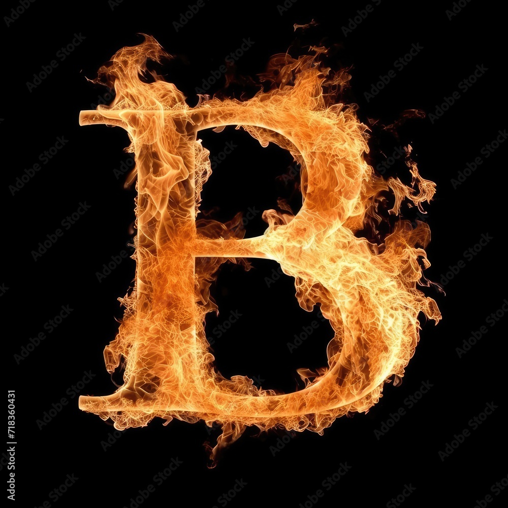 Letter B Ignited Icon Style Generative AI Letter B Ignited Icon Style Generative AI