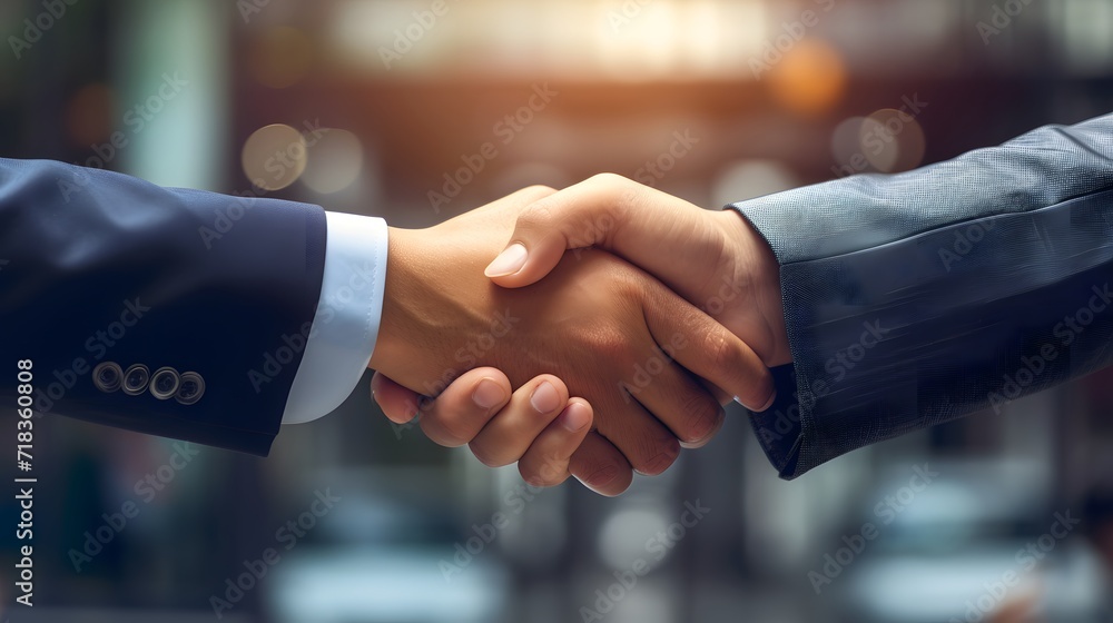 business people shaking hands in office, businessman's hand shaking hands with a potential client, symbolizing a successful business deal