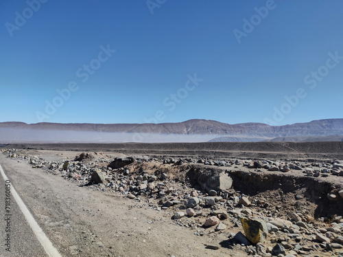 Lonely and dusty desert in the city of Tacna - Peru
