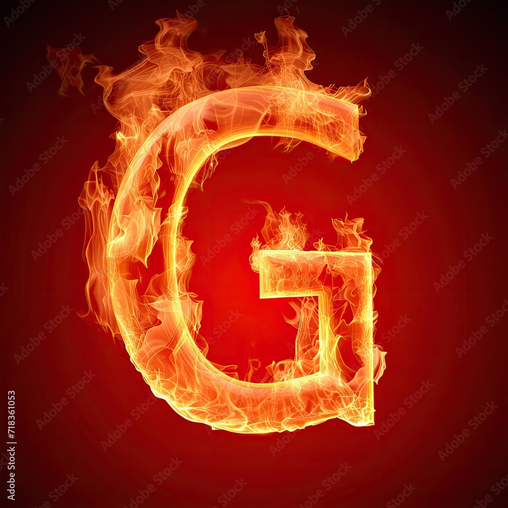 Letter G Flames Icon Font Generative AI