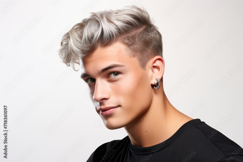Beautiful model boy-man in a plain white studio, softly light. Suitable for diverse commercial projects Beautiful model boy-man in a plain white studio, softly light. Suitable for diverse commercial projects