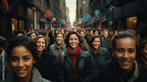 Large group of people smiling