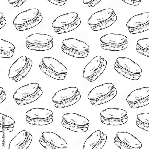Macaroons seamless pattern textile cooking bakery  sweets birthday party