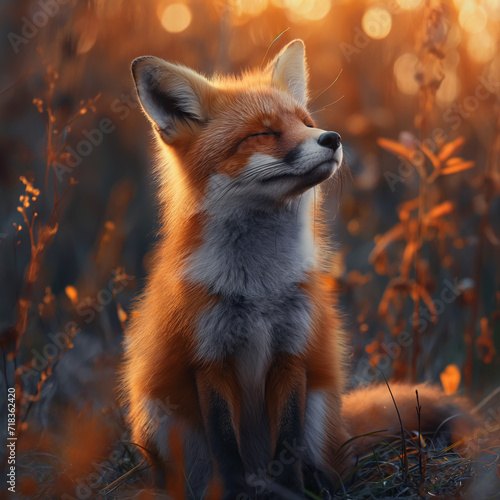 red fox in the wild, Generative AI © thekone990