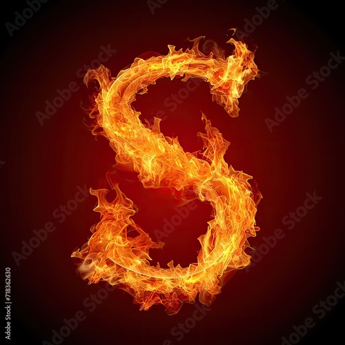 Letter S Fire Icon Style Generative AI