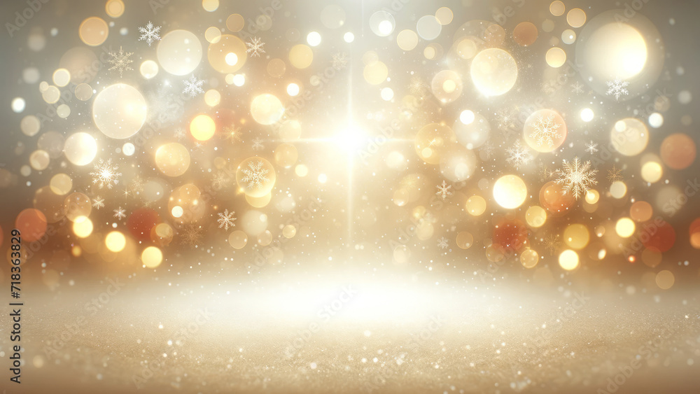 Magical Christmas Lights and Delicate Snowflakes Background Magical Christmas Lights and Delicate Snowflakes Background