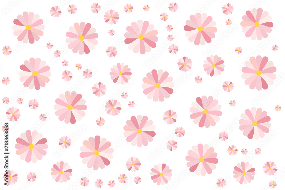 Floral pattern in pastel tones on white background