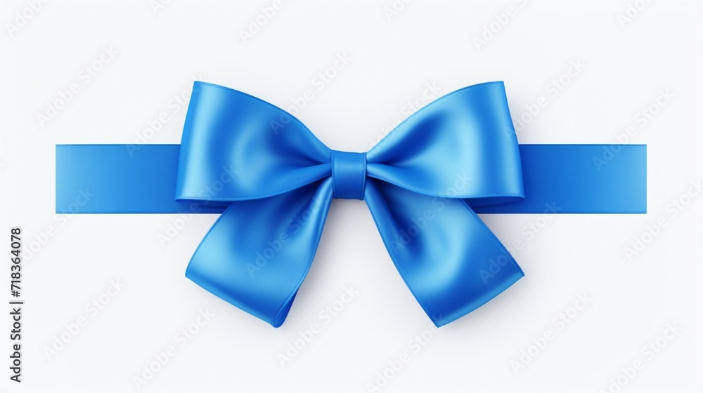 A vibrant blue ribbon with a perfectly tied bow, positioned on a white background, showcasing the ribbon's luminous color and the bow's symmetrical beauty. blue bow tie A vibrant blue ribbon with a perfectly tied bow, positioned on a white background, showcasing the ribbon's luminous color and the bow's symmetrical beauty. blue bow tie