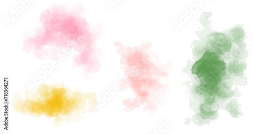 Sunset pink, peach fuzz , sophisticated blue watercolor background. Vector set of neutral color brush strokes and splashes 