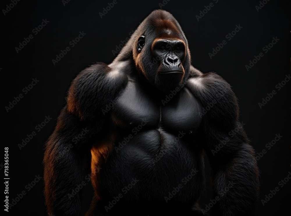 Fototapeta premium Gorilla Silhouette in the Studio